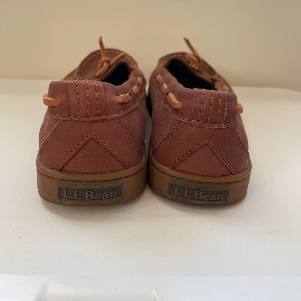 L.L. Bean Women's Brown Leather Slip On Loafers Size 8 - Picture 6 of 7